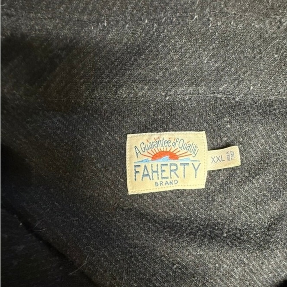 FAHERTY BRAND Men's Dark Gray Textured Long Sleeve Button Up Shirt XXL Preppy - Picture 10 of 10
